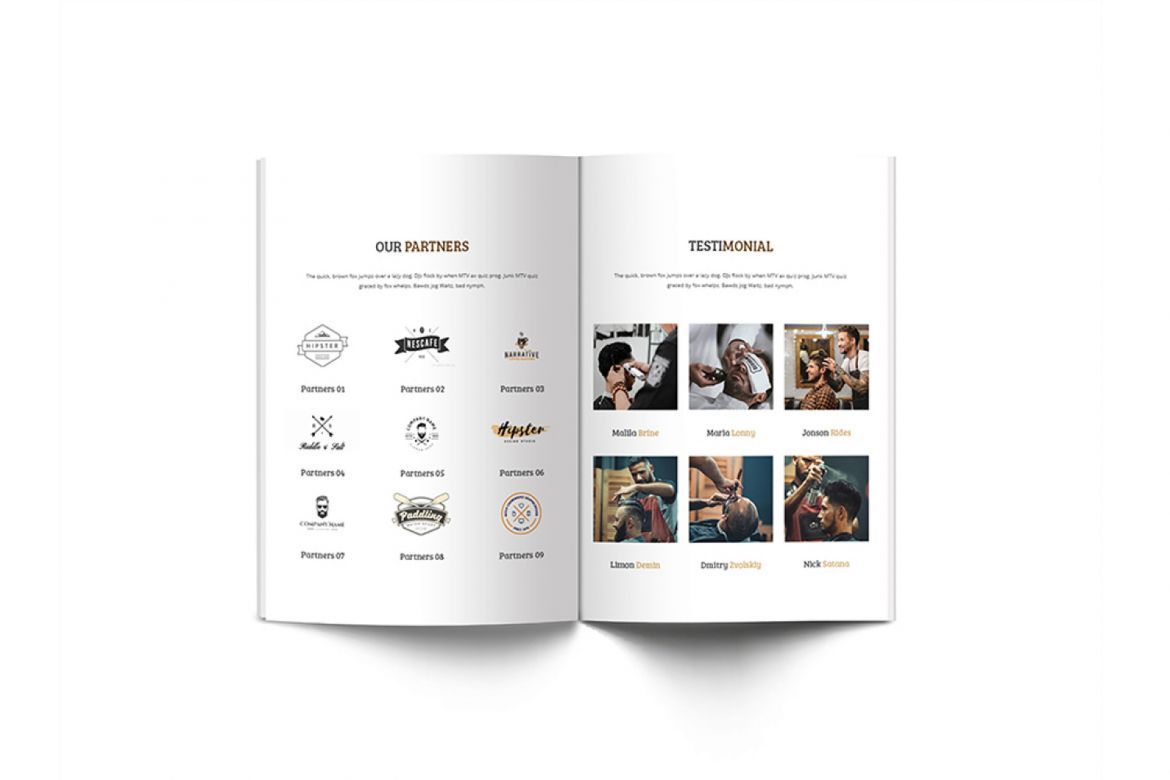 Mr.Barber Barbershop A4 Brochure Template - view 12