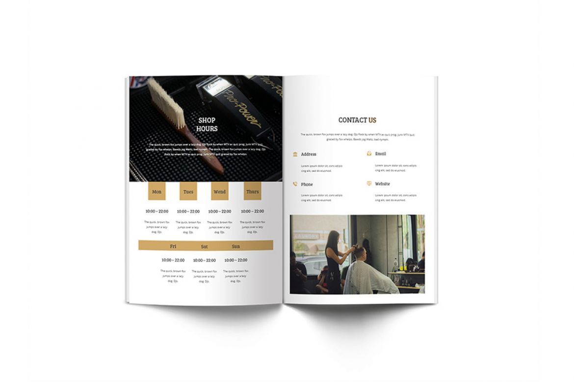 Mr.Barber Barbershop A4 Brochure Template - view 13