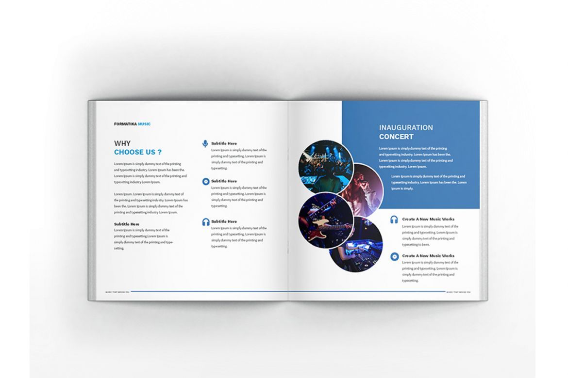 Music Square Brochure Template - view 3