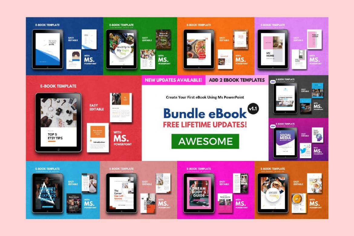 Great 11 eBooks Template Bundle PowerPoint - view 12