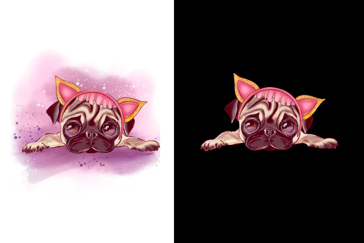 Christmas Pug FREE Clipart alternate