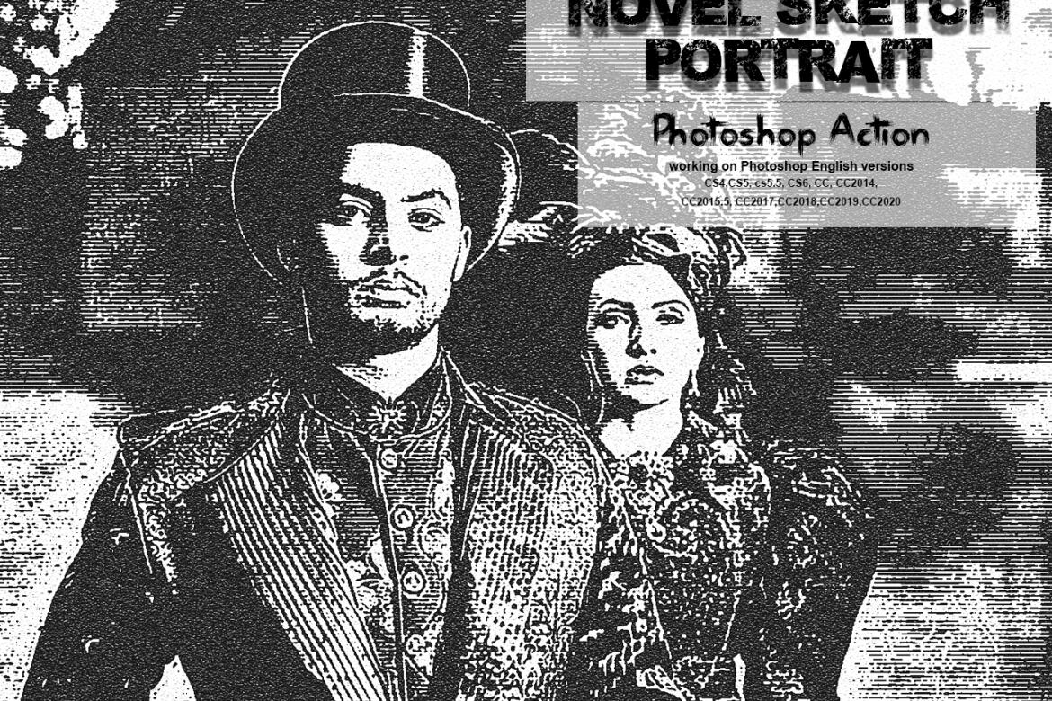 Novel Sketch Portrait FREE Photoshop Action - view 16