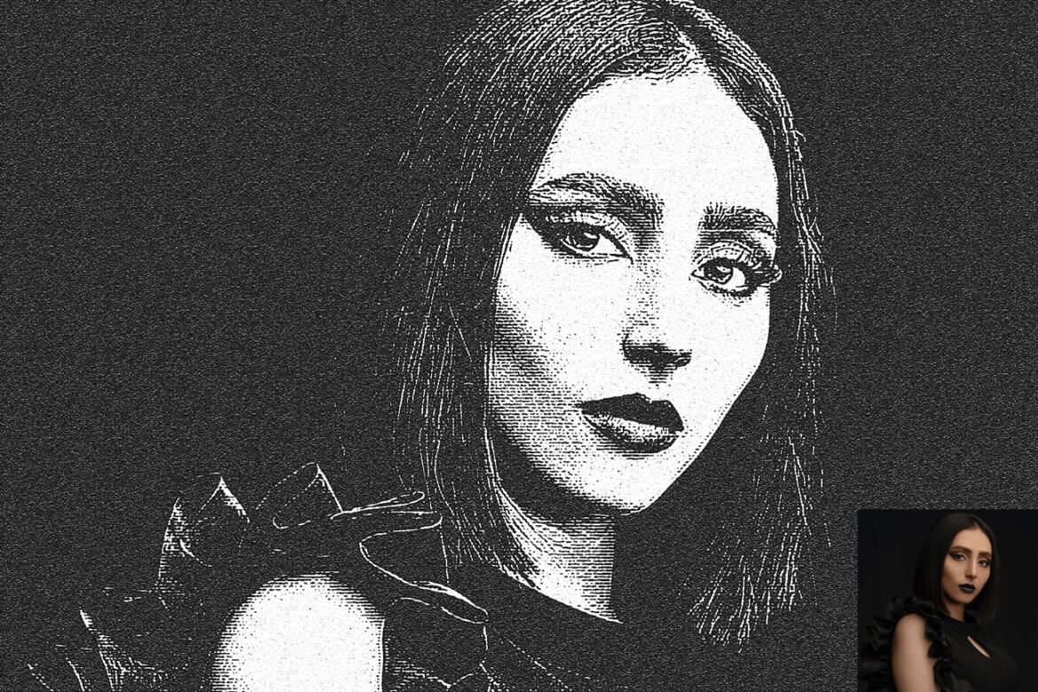 Novel Sketch Portrait FREE Photoshop Action - view 12