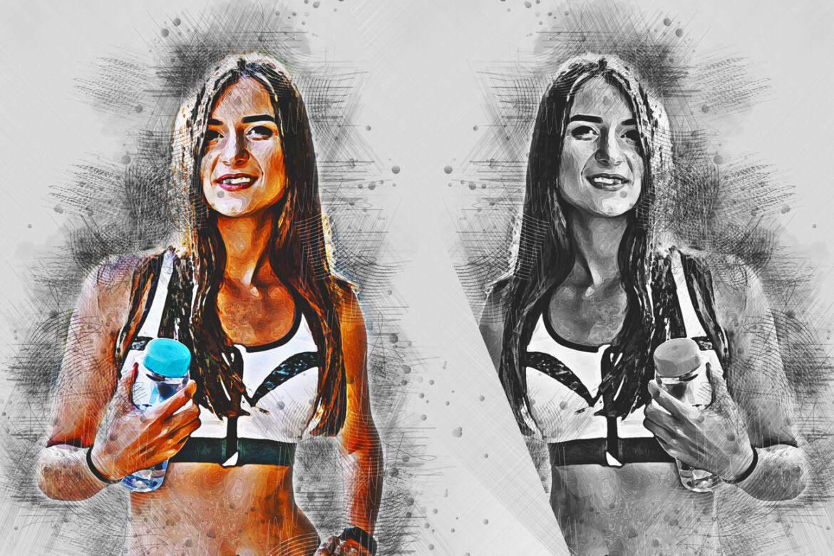 Pencil Canvas Sketch FREE Photoshop Action - view 6