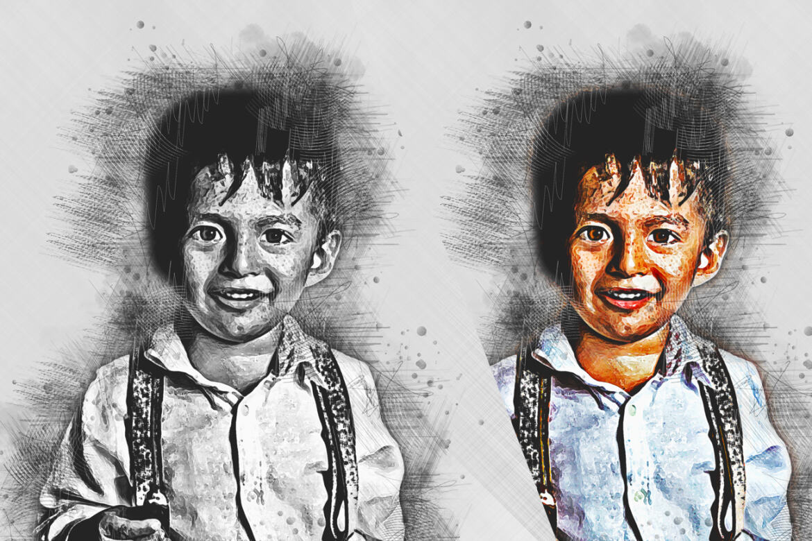 Pencil Canvas Sketch FREE Photoshop Action - view 4