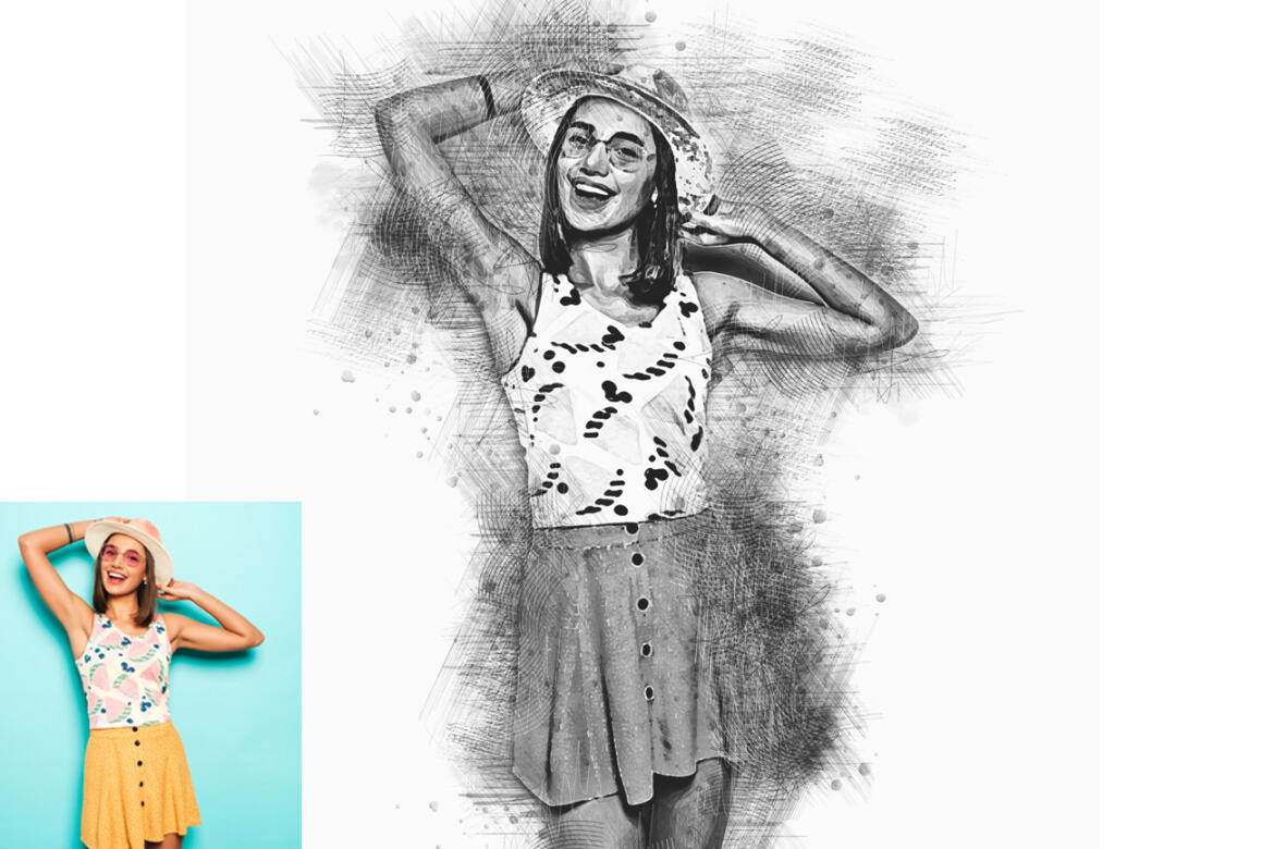 Pencil Canvas Sketch FREE Photoshop Action - view 7