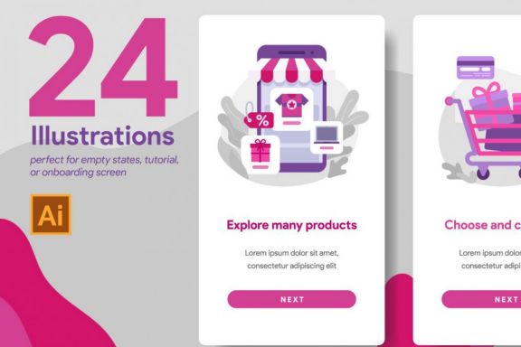 Onboarding Mobile App Illustrations