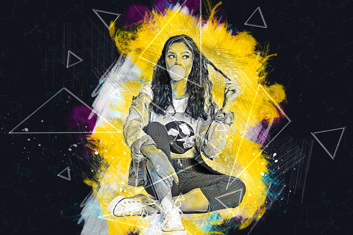 Grunge Sketch FREE Photoshop Action - view 3