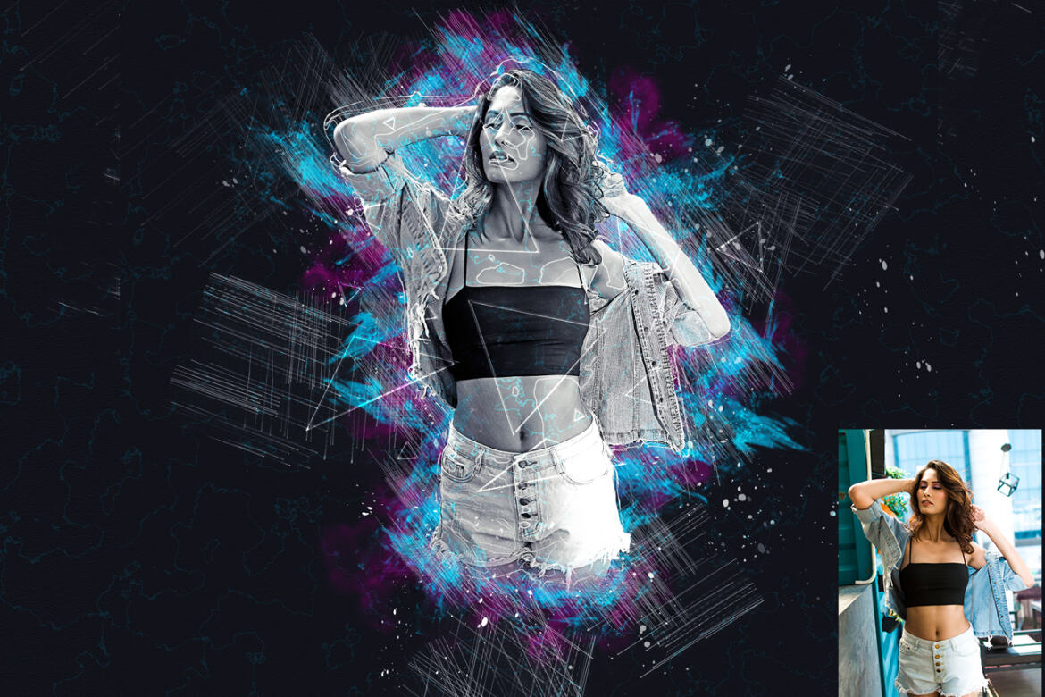 Grunge Sketch FREE Photoshop Action - view 4