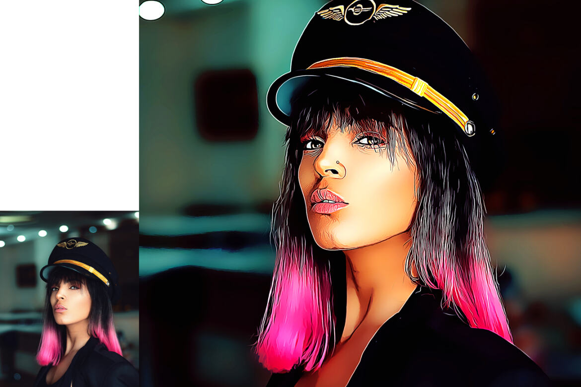 Cartoon Portrait FREE Photoshop Action - view 5