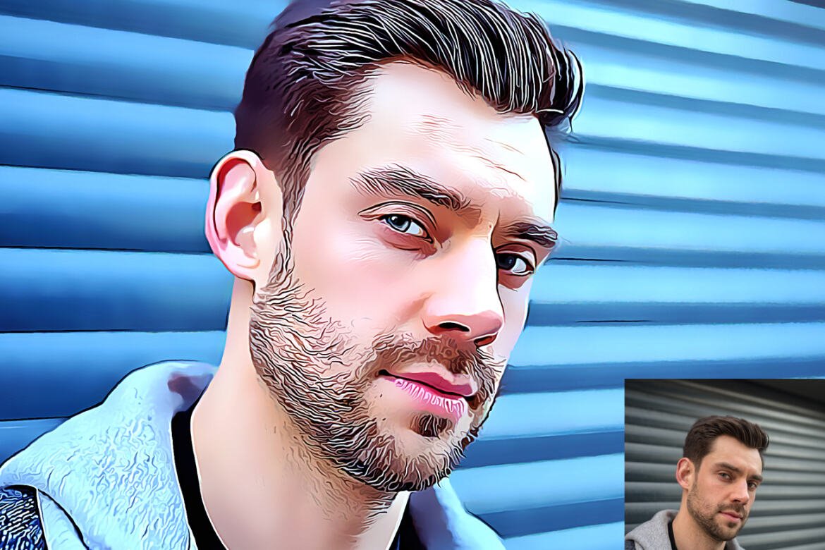 Cartoon Portrait FREE Photoshop Action - view 7