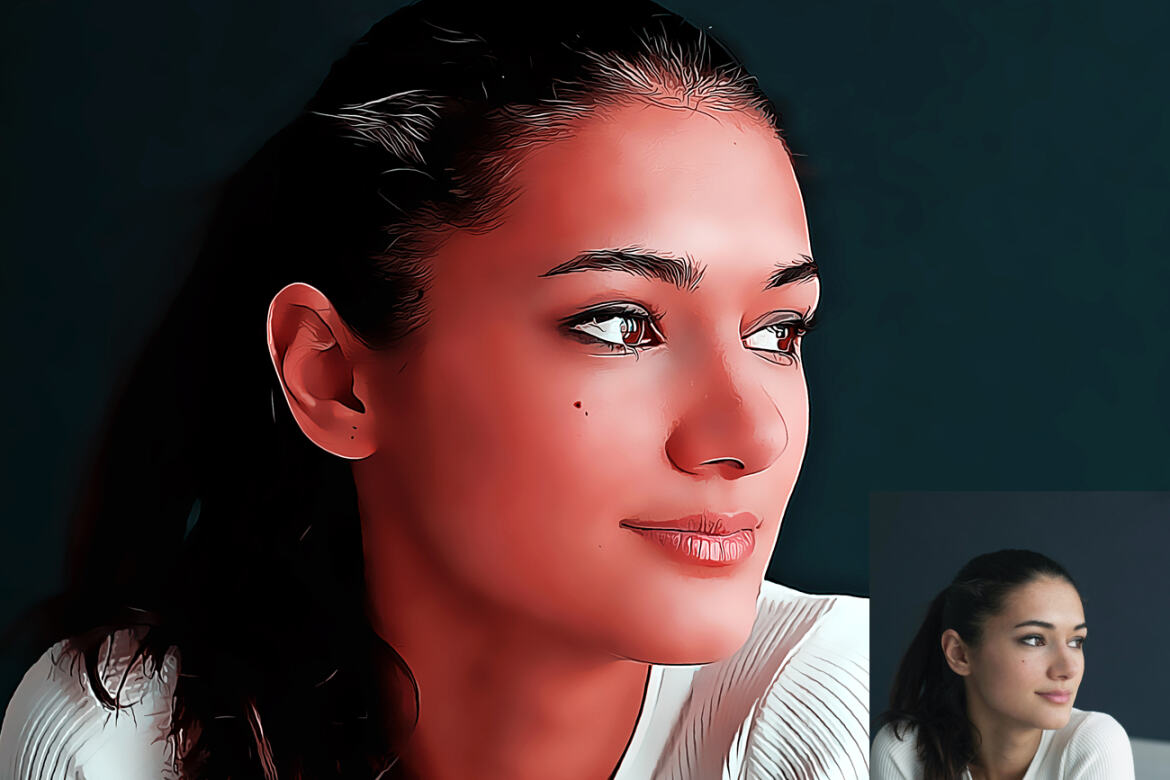 Cartoon Portrait FREE Photoshop Action - view 3