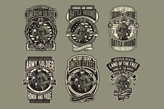 6 Army Badge Design Set