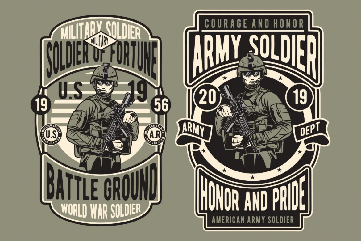 6 Army Badge Design Set - view 3