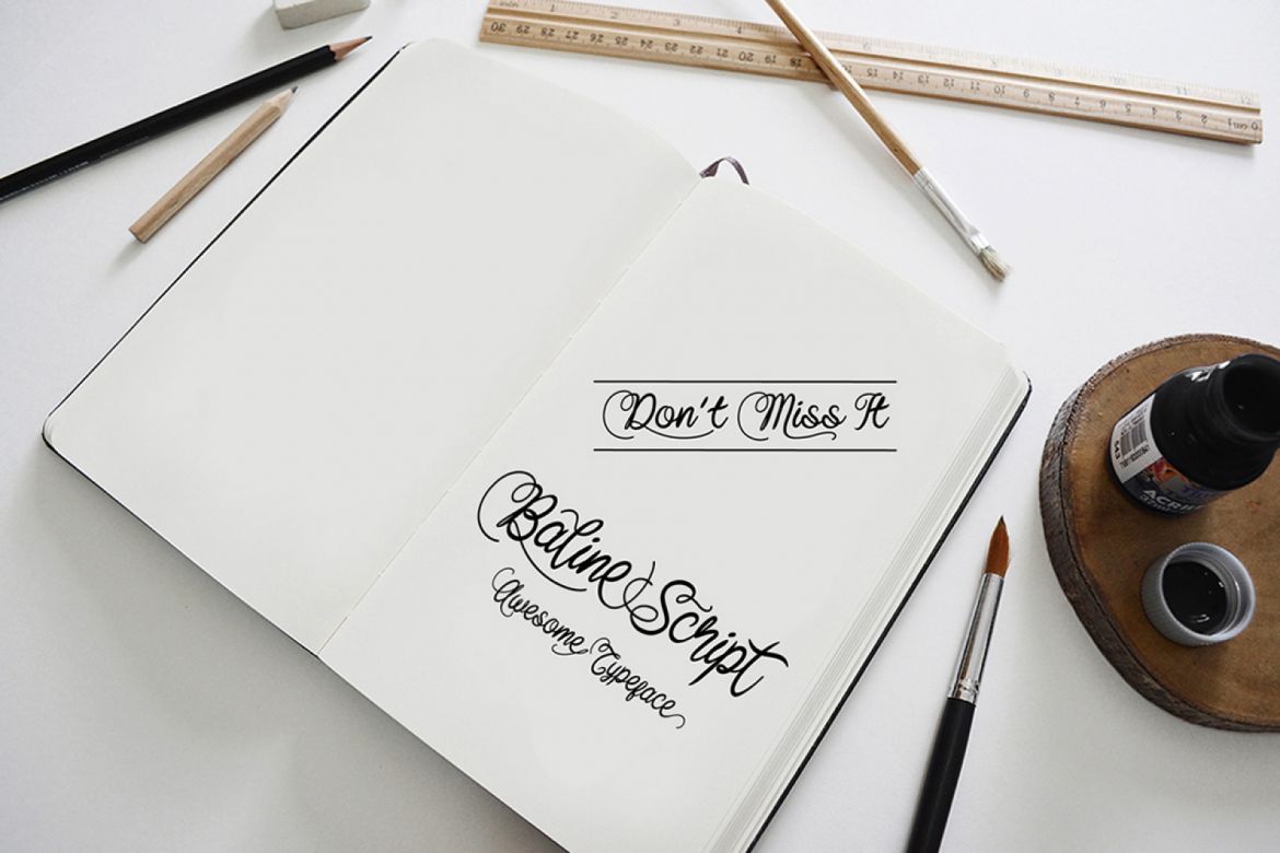 Baline script font - view 5
