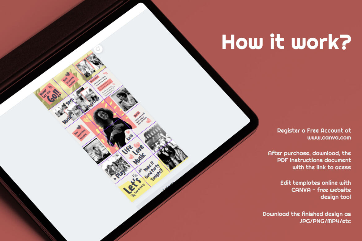 Krezia Music Band Puzzle Instagram | FREE CANVA Template  - view 5