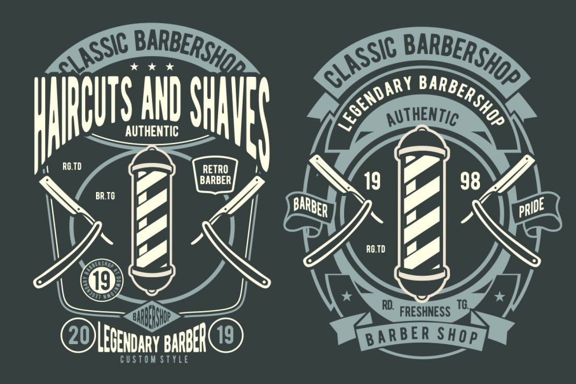 6 Barbershop Badge Design Set - view 4