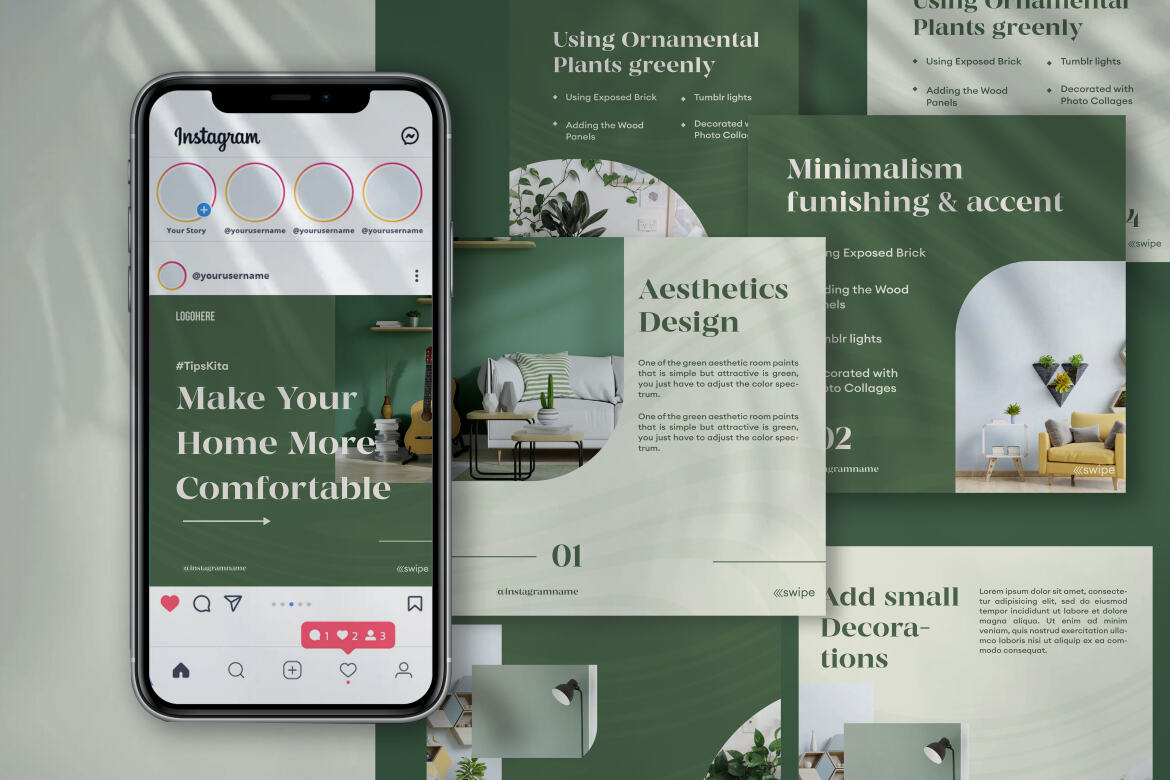Instagram carousel microblog FREE templates - view 3