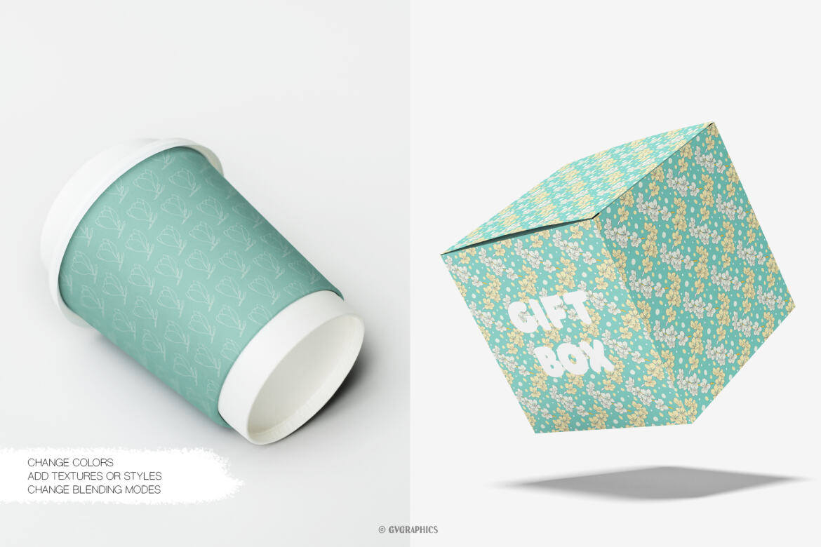 FREE Vector Spring Flowers Patterns & Digital Papers - view 7