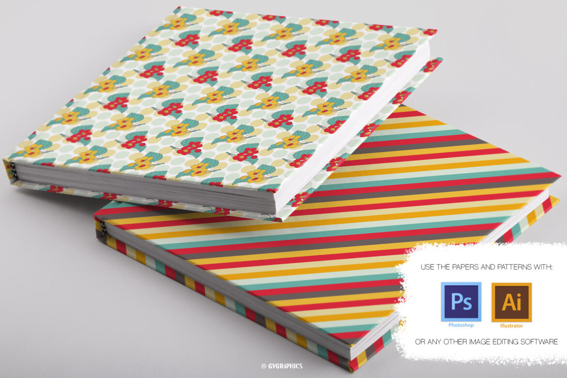 FREE Vector Spring Flowers Patterns & Digital Papers - view 8