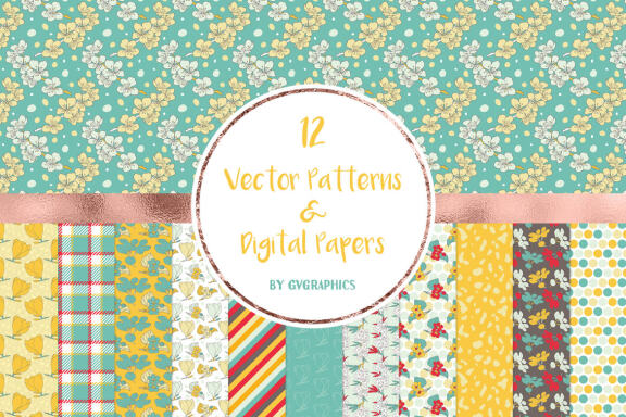 FREE Vector Spring Flowers Patterns & Digital Papers