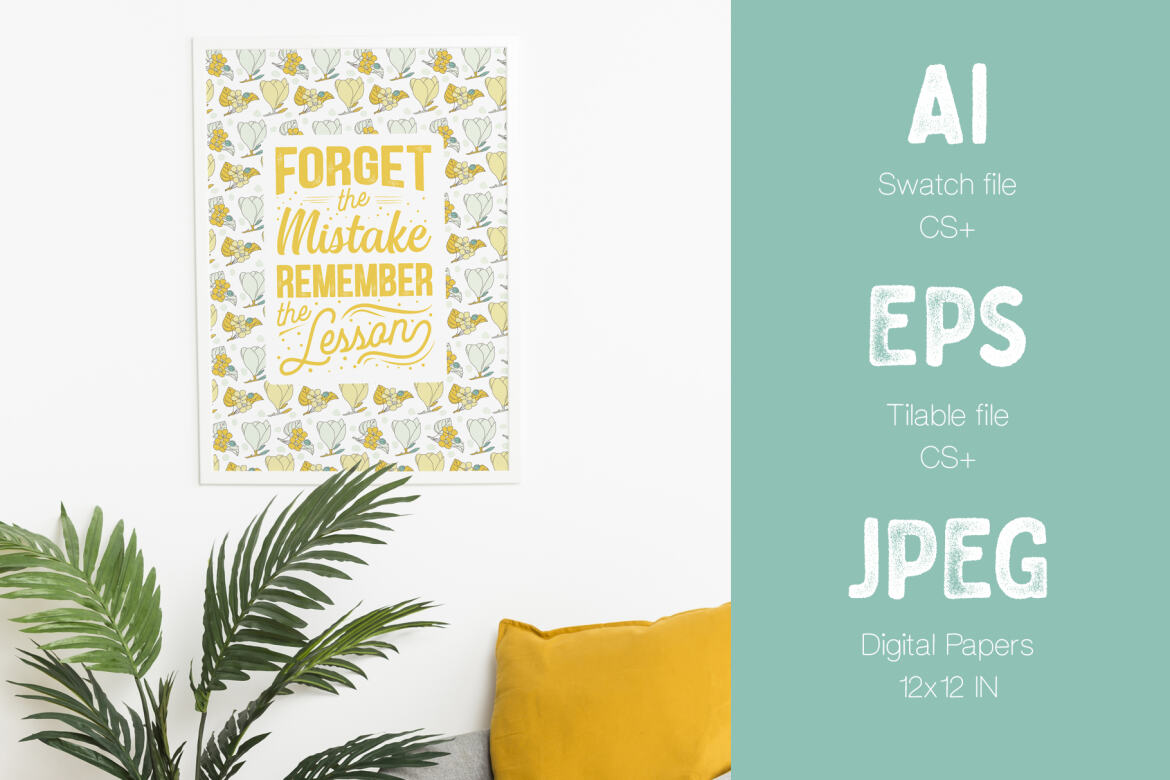 FREE Vector Spring Flowers Patterns & Digital Papers - view 6