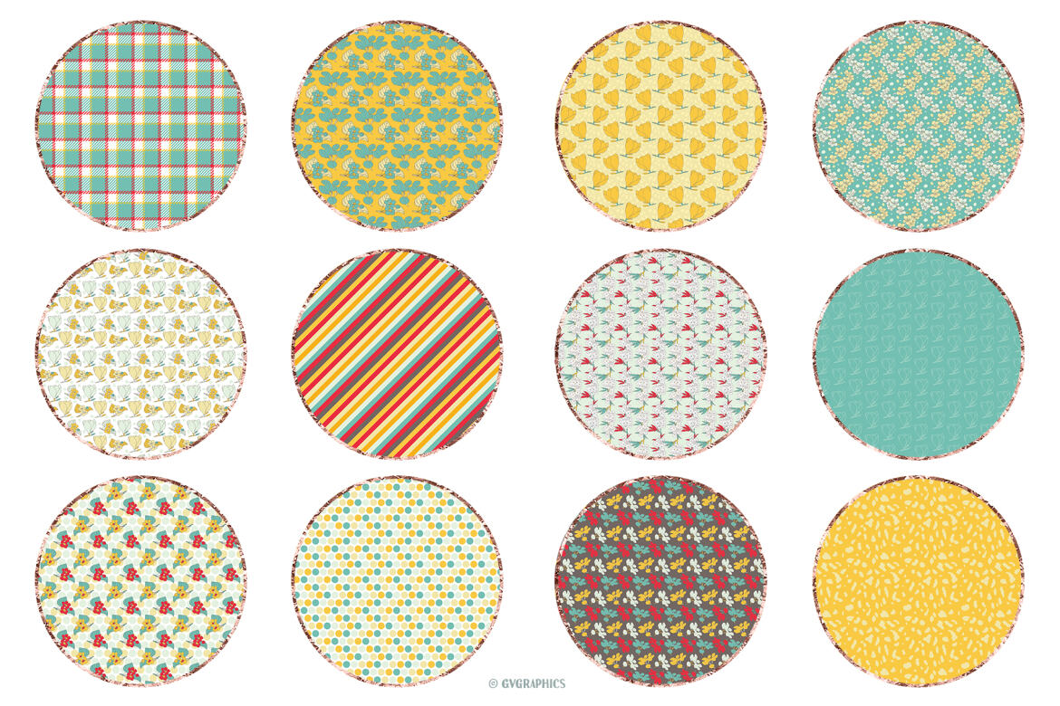 FREE Vector Spring Flowers Patterns & Digital Papers - view 4