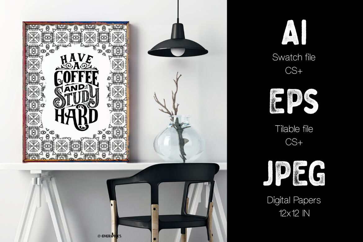 FREE Black and White Vector Patterns and Digital Papers Set 1 - view 6