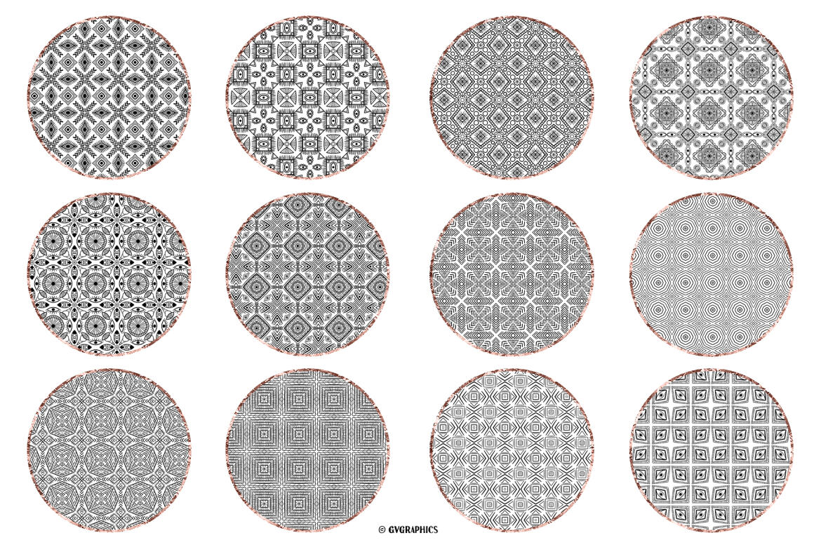 FREE Black and White Vector Patterns and Digital Papers Set 1 - view 4