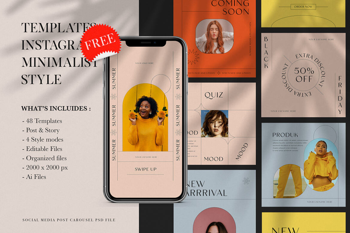 FREE Minimalist Instagram Templates - view 6