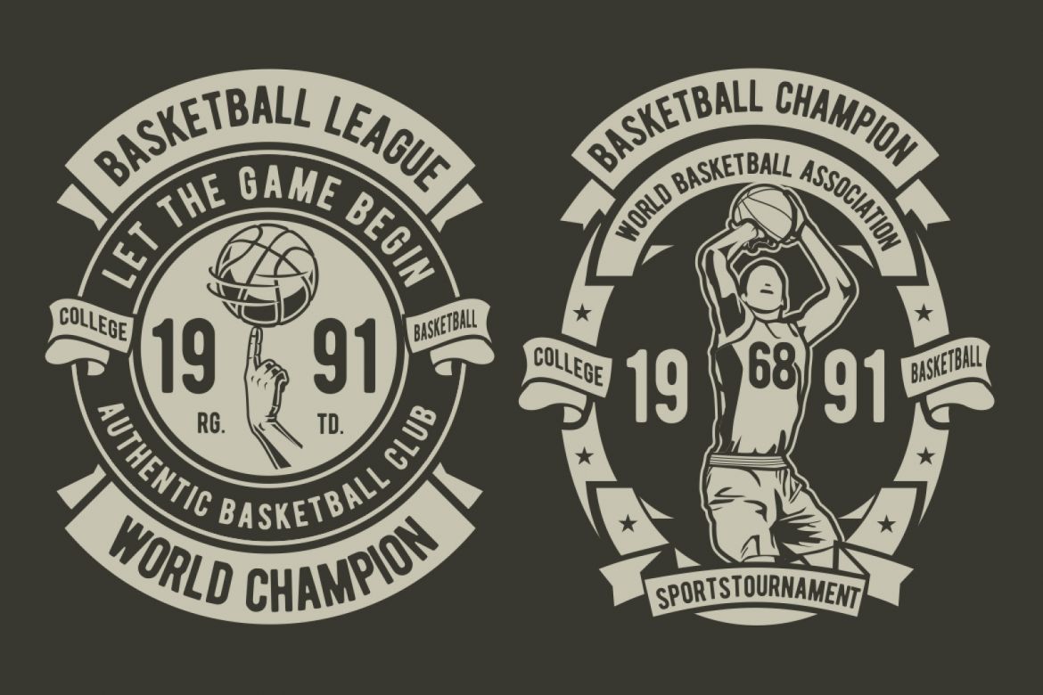6 Basketball Badges Design Set - view 4