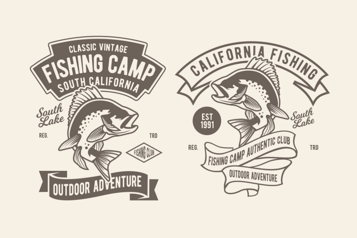 4 Fishing Adventure Badge Design Set - view 3