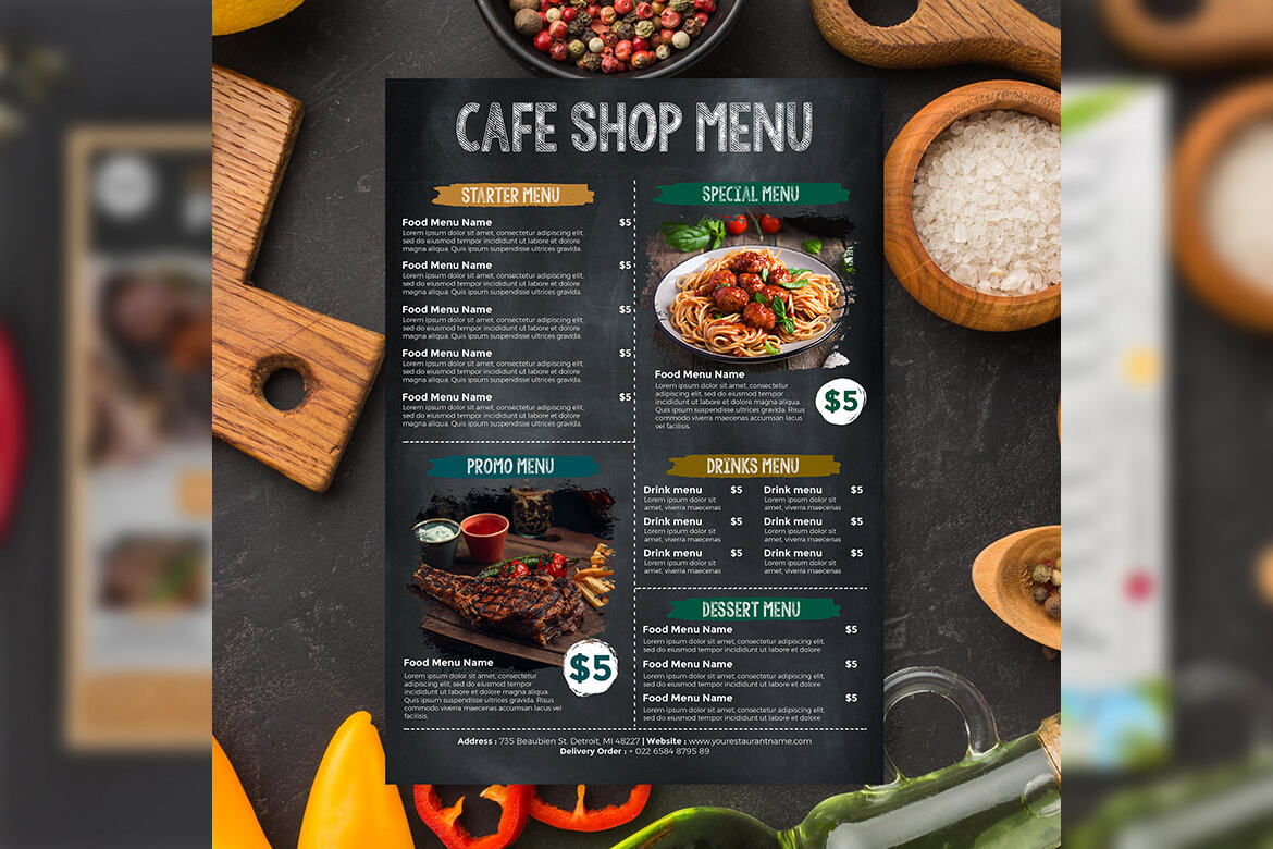 Cafe Menu FREE Template - view 3