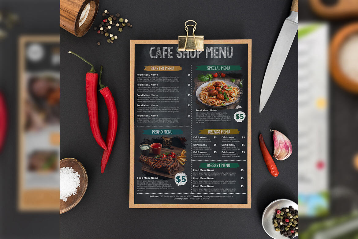 Cafe Menu FREE Template alternate
