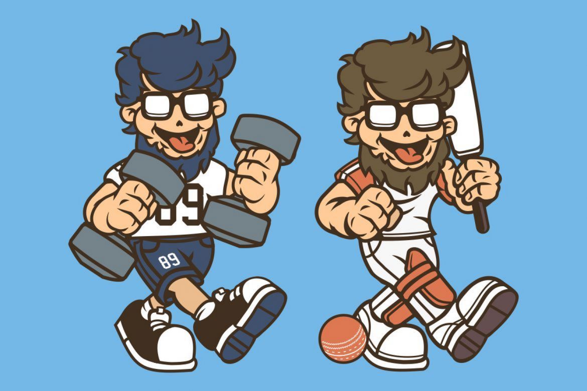 6 Bearded Hipster Cartoon Character - view 4