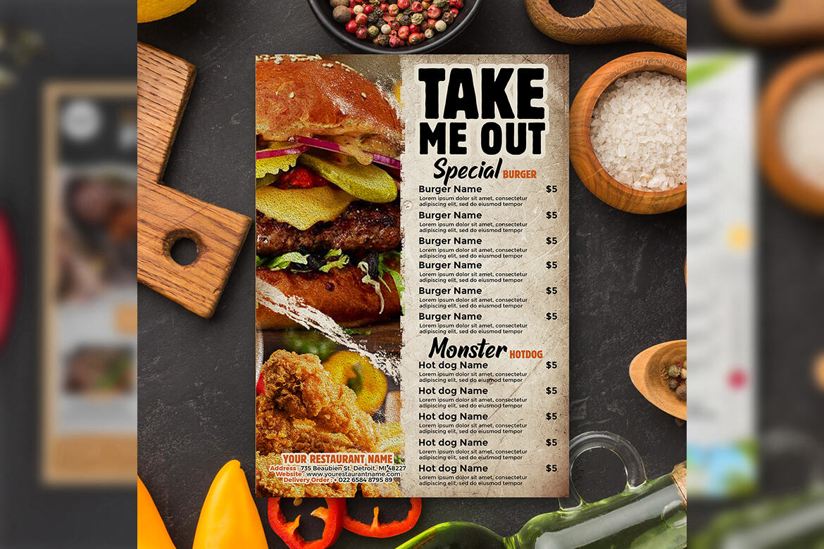 Classic Food Menu - FREE Template alternate