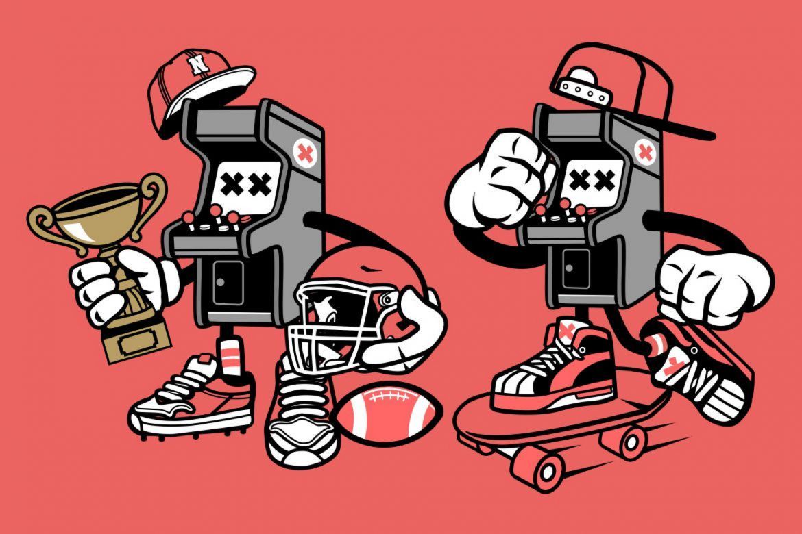 6 Arcade Gamer Cartoon Character - view 3