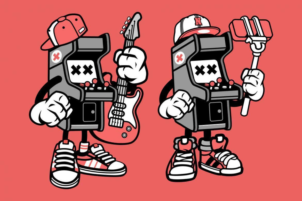 6 Arcade Gamer Cartoon Character - view 4