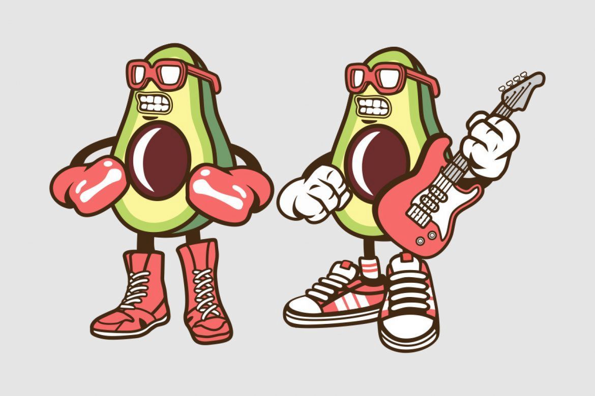 6 Avocado Cartoon Character - view 3