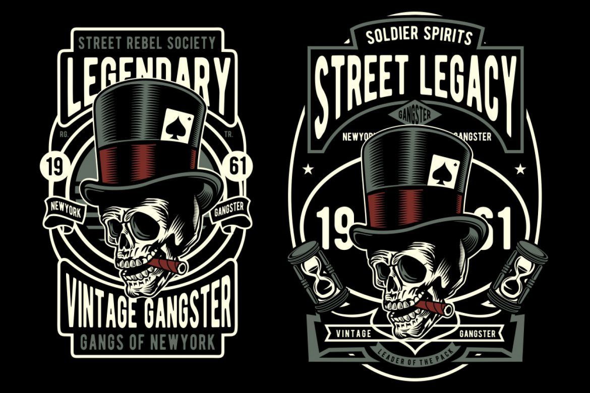 6 Gangster Badge Design Set  alt