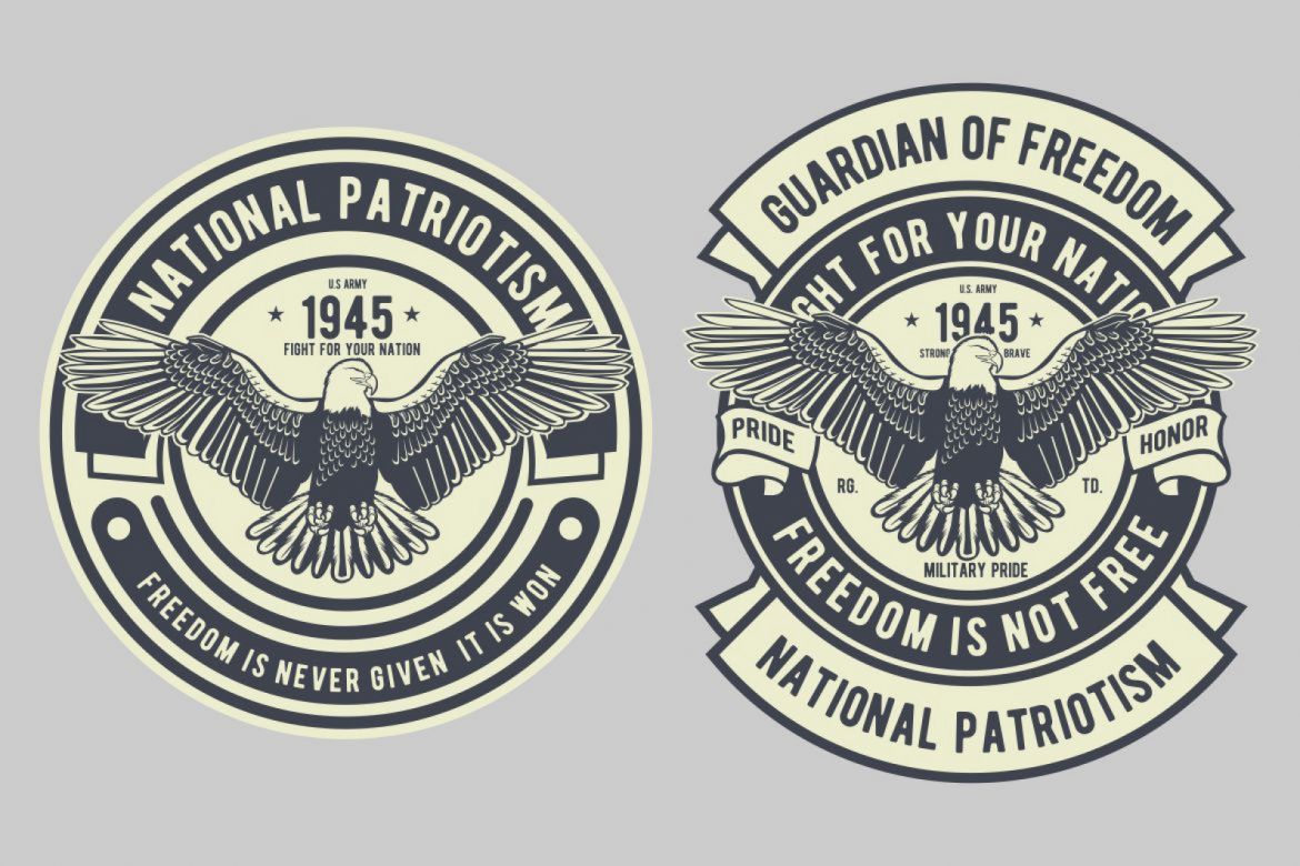 6 National Patriotism Badge Design Set alternate