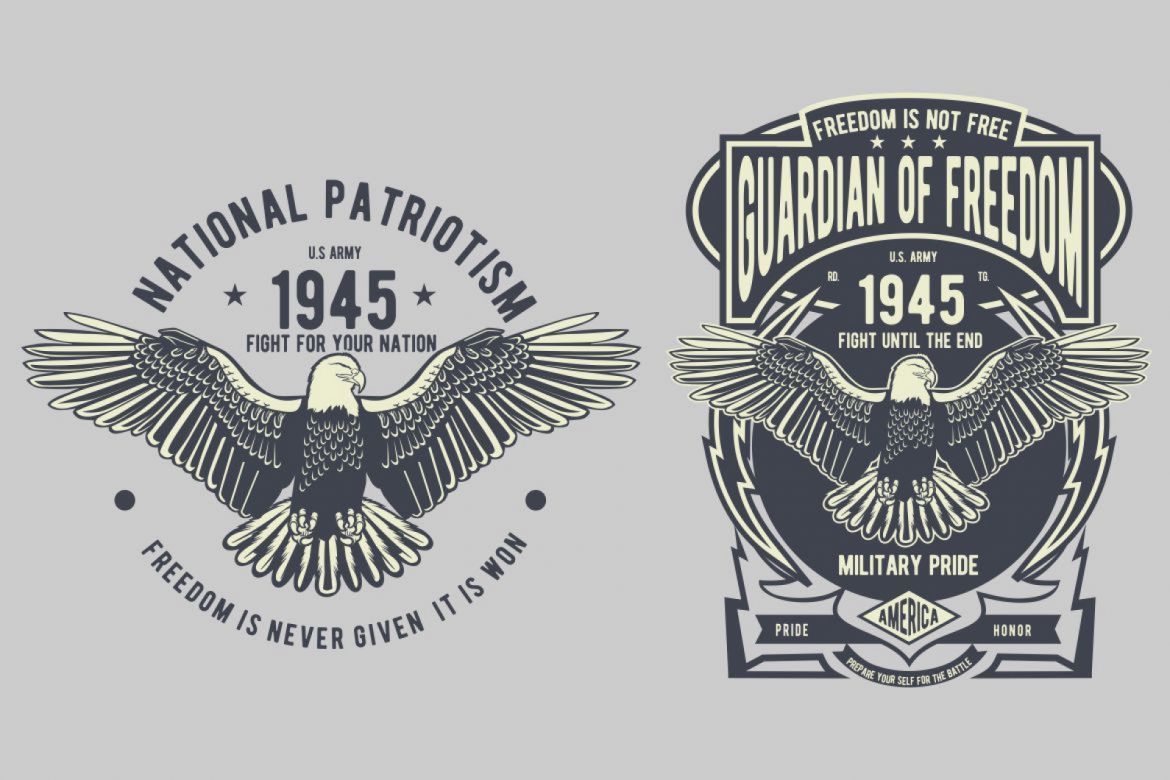 6 National Patriotism Badge Design Set - view 3