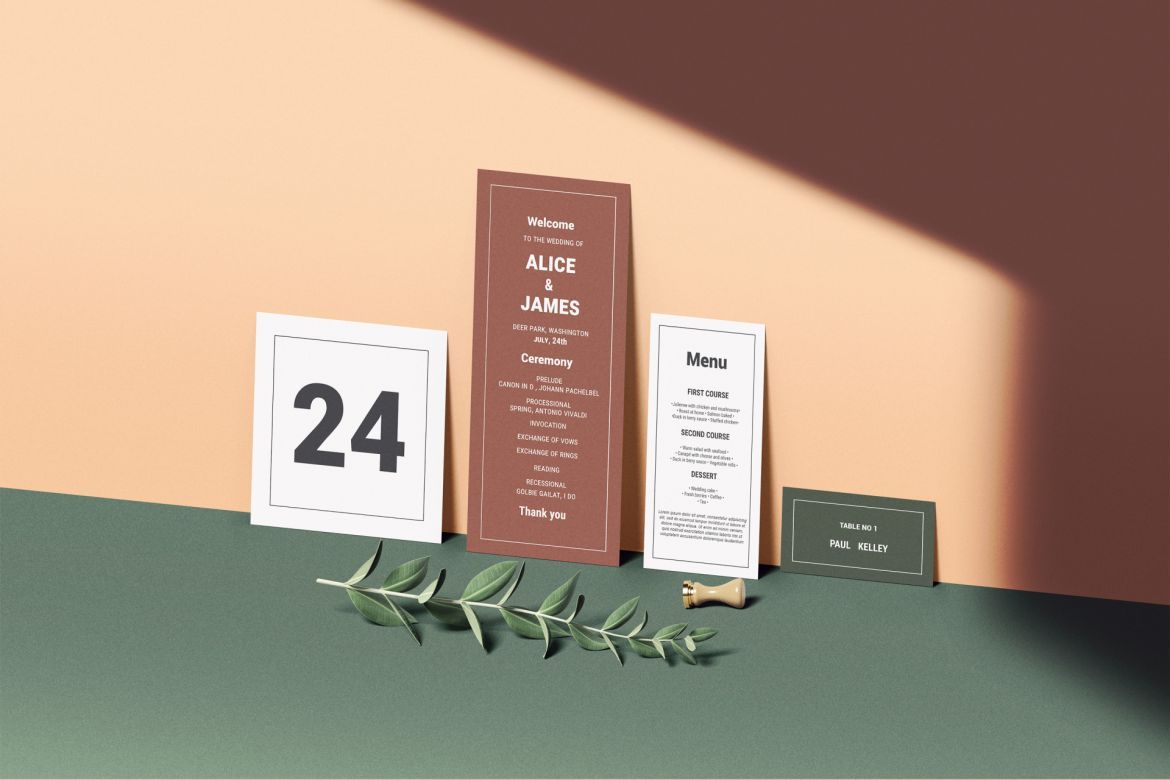 Wedding Invitation Set Mockup - view 3