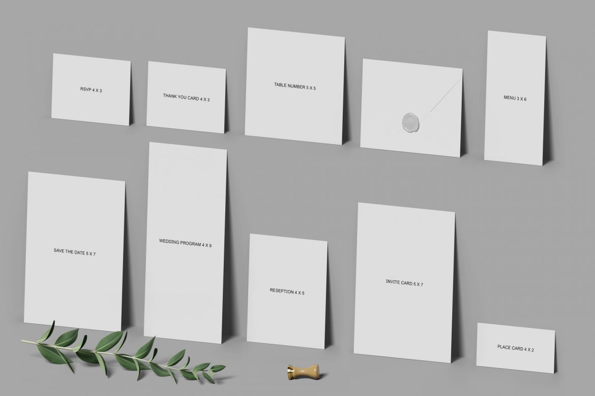 Wedding Invitation Set Mockup - view 8
