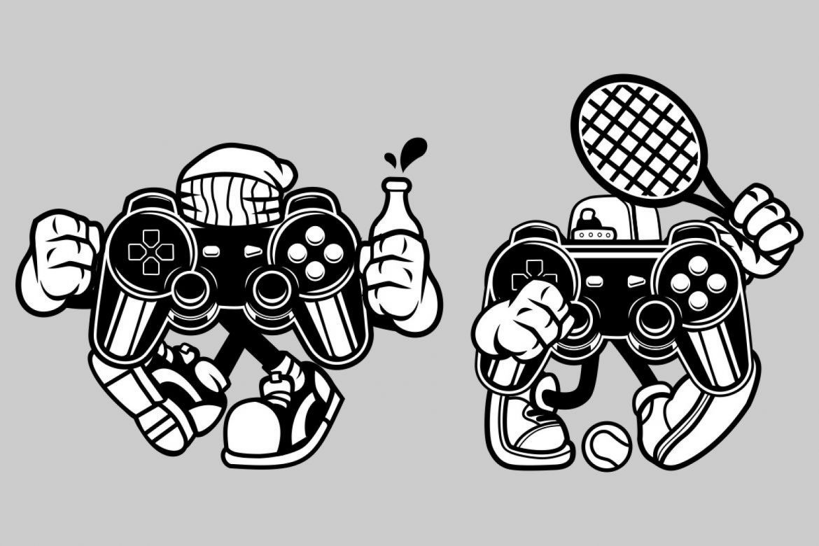 4 Street Gamer Cartoon Character alt