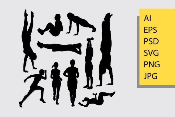 Training people silhouette