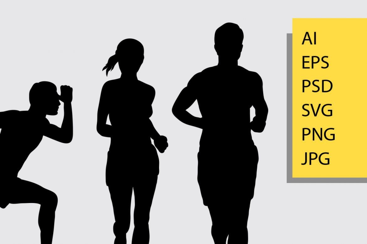 Training people silhouette alternate