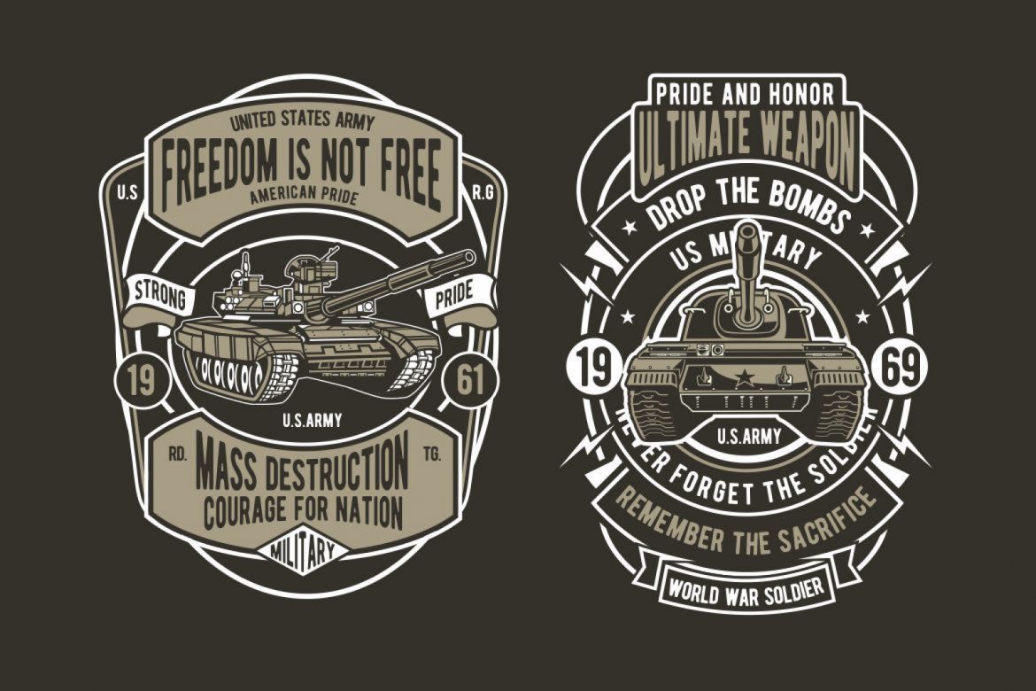 6 War Tank Badge Design Set - view 3