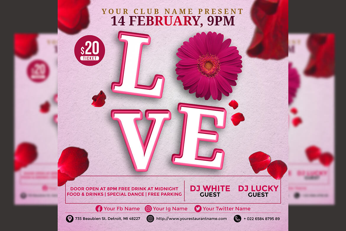 Love FREE Flyer Template - view 3