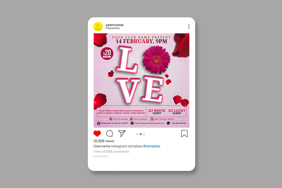 Love FREE Flyer Template alt